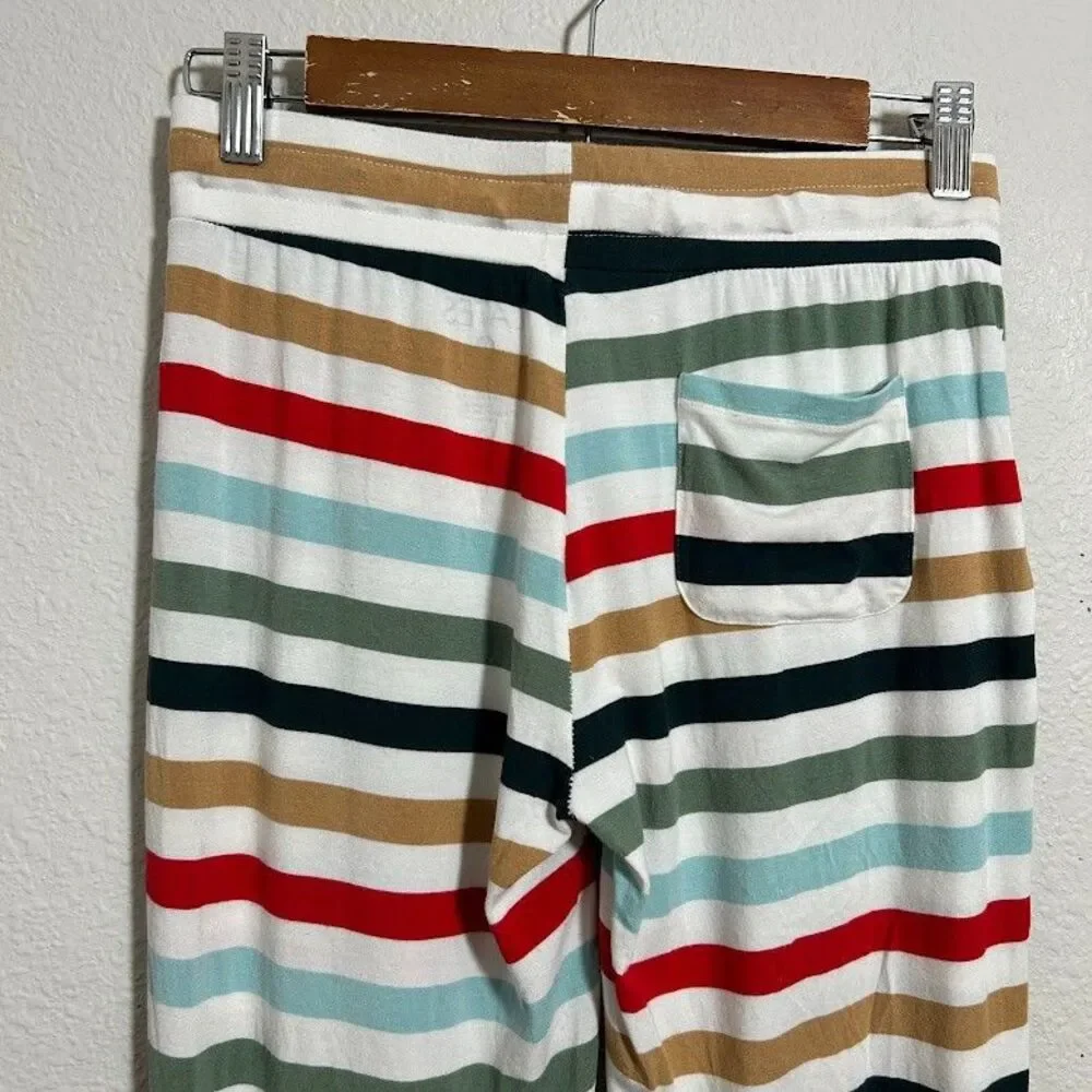 Lates By Kate Striped Pajama Set XS Long Sleeve Joggers Drawstring Comfy Stretch